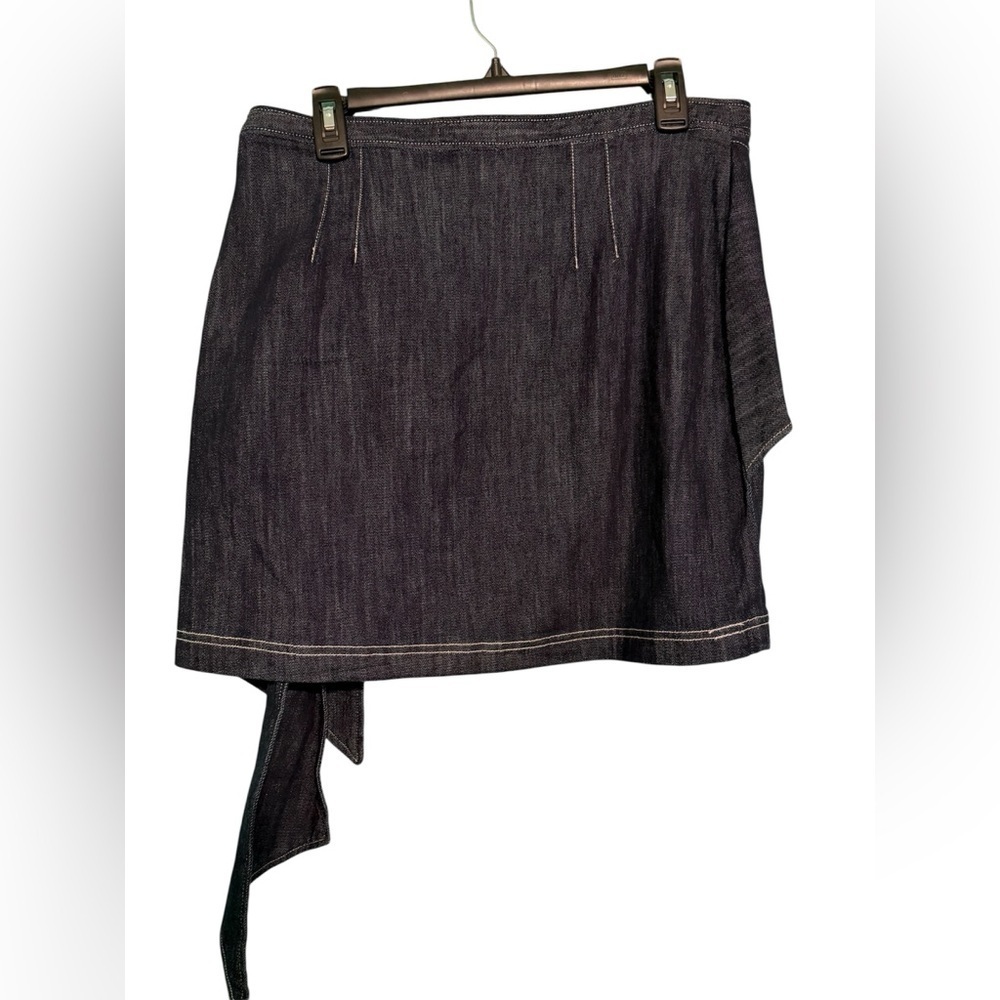 Anthropologie Pilcro Bow Denim Mini Skirt Size 12 - Picture 8 of 8